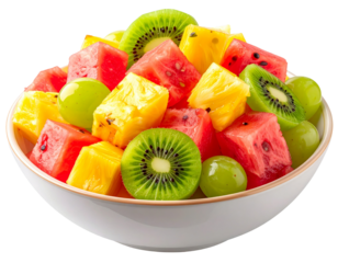 Tropical Mixed Fruit Salad with Watermelon Kiwi Grapes and Pineapple for Summer Refreshment