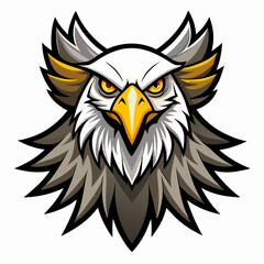 Obraz premium Cartoon Eagle: Determined and Sharp-Eyed.