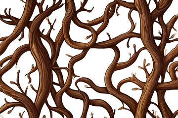 Twisted root or woody vine a natural brown