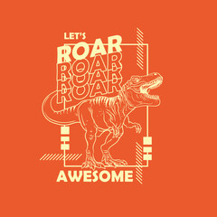 Awesome Dinosaur roar street look boys graphic tee