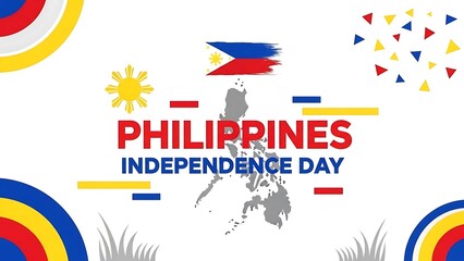 Celebrating philippines independence day with national flag and map
