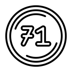 Seventy one Vector Icon
