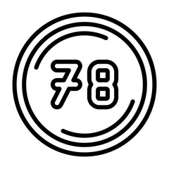 Seventy eight Vector Icon