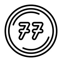 Seventy seven Vector Icon