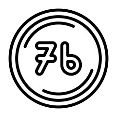 Seventy six Vector Icon