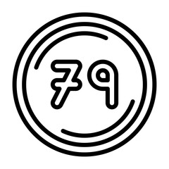 Seventy nine Vector Icon