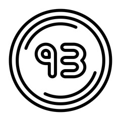 Ninty three Vector Icon