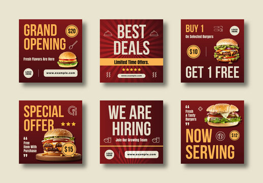 Burger Sale Social Media Post Template