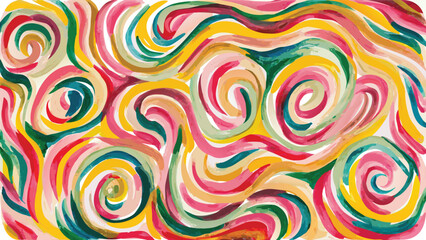Vibrant colorful swirling patterns in abstract art
