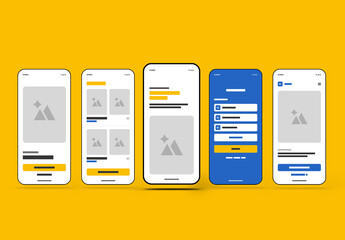 Clean Mobile App Wireframe UI Kit