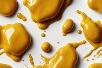 Mustard yellow sauce stain isolated