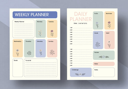 Minimal Weekly and Daily Planner Printable Template