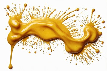 Mustard yellow sauce stain isolated