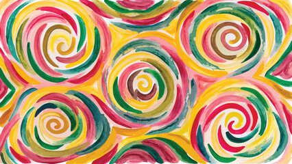 Vibrant colorful swirling patterns in abstract art