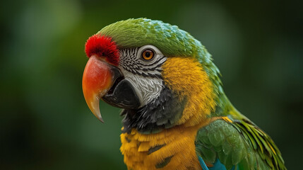 Naklejka premium Close-Up of Colorful Parrot with Vibrant Plumage