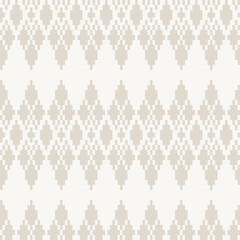 Neutral Colour Argyle Fair Isle Seamless Pattern Design