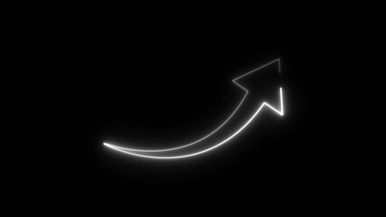 Glowing neon light arrows sign up to down animation concept, Growing graph symbol animation. Neon arrow sign and symbol. 
Glowing neon purple arrow left direction icon - Powered by Adobe