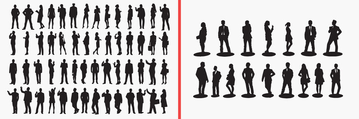 standing people silhouette vector, walking people black silhouettes, human figure illustration set, men women standing poses, daily life people vector, people icon collection, lifestyle human silhouet