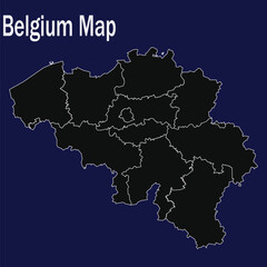 Fototapeta premium Belgium map outline vector illustration isolated on
