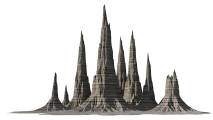 Fantasy spires illustration isolated on transparent background