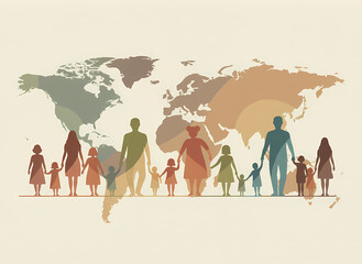 Diverse people from around the world standing together united