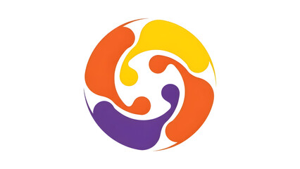 Vibrant Abstract Circular Flow Logo On Black Background