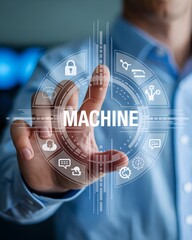 Hand Interacting with Virtual Machine Interface Technology