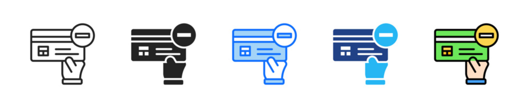 Overdrawn Account Icon Set Multiple Style Collection