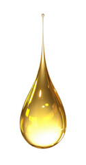 golden liquid drop on white background