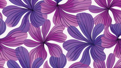 Fototapeta premium Vibrant purple flowers on white background for design