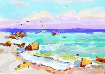 tropical island in the sea