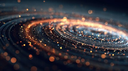 an abstract image of a data spiral with glowing particles representing a futuristic concept  