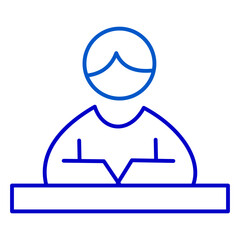 Student Desk Line Icon