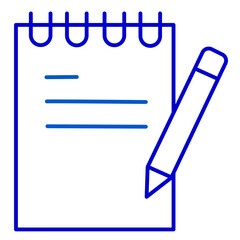 Notepad Pen Line Icon