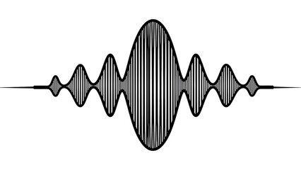 Digital Audio Waveform Visualization On Black Background