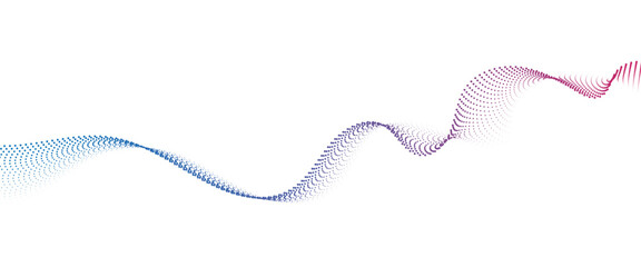 Fototapeta premium Flowing Dot Wave halftone gradient pattern on transparent background 