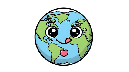 Cute Earth Mascot Smiling