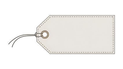 Blank tag with string and hole for labeling purposes