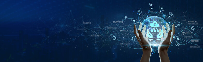 Financial Crime Analyst hands holding transaction log RegTech anti-money laundering KYC sanctions...