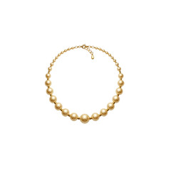 Obraz premium Golden pearl necklace on Transparent Background