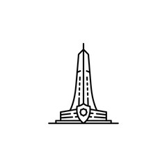 Minimalist Line Art of a Modern Monumental Structure.
