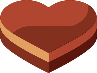 Heart-shaped chocolate dessert isolated on transparent background, Vector, illustration