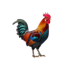 Fototapeta premium Colorful rooster on Transparent Background