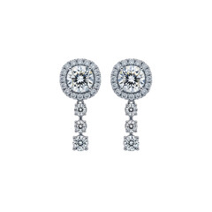 Diamond drop earrings on Transparent Background
