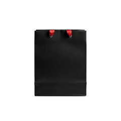 Black Paper Gift Bag With Red Ribbon Handles