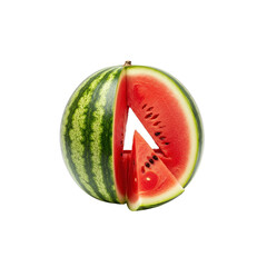 Cut watermelon isolated on Transparent Background