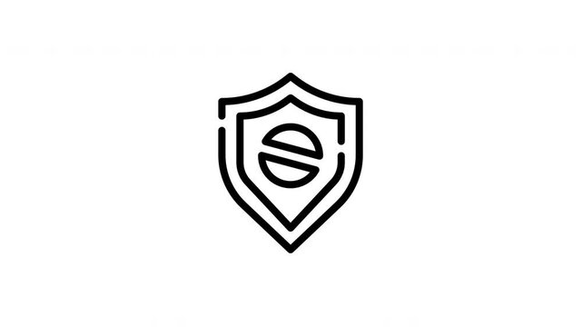 Double lined shield icon with a prohibition symbol symbolizing security measures or restricted access. Suitable for securityrelated designs and concepts.
