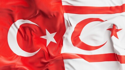 This image, showing the flags of Türkiye and the Turkish Republic of Northern Cyprus waving side by side, symbolically reflects the historical, political, and geopolitical relationship between the two