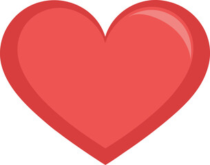 A simple red heart isolated on transparent background, Vector, illustration