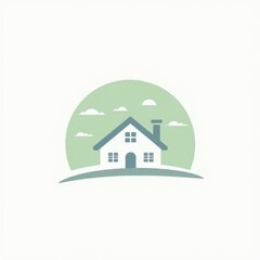 Fototapeta premium green house icon green house logo house icon vector illustration